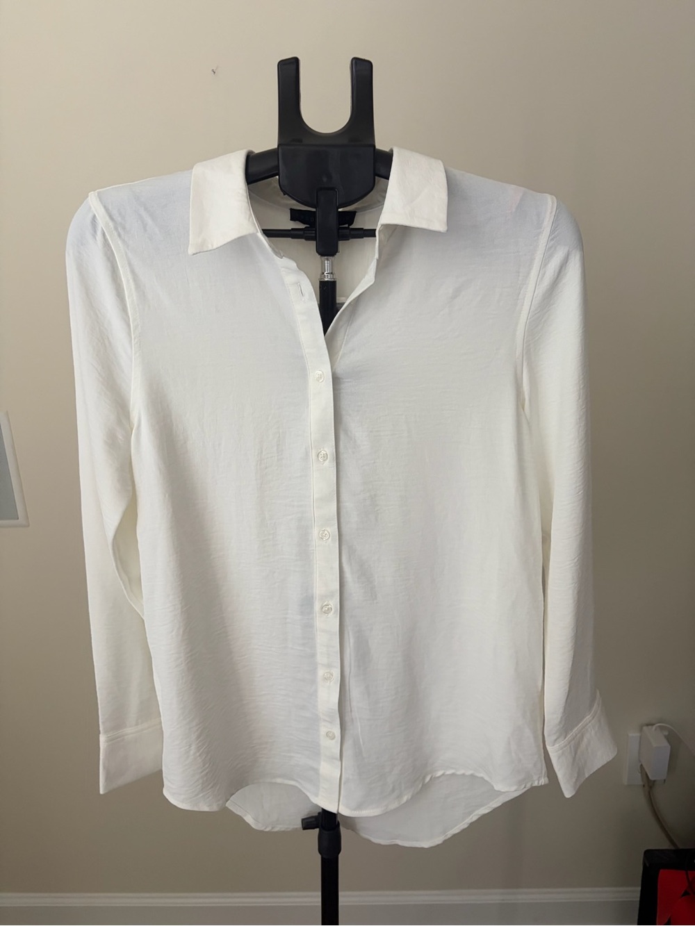 NWT Fred David White Button Down Blouse Sz S